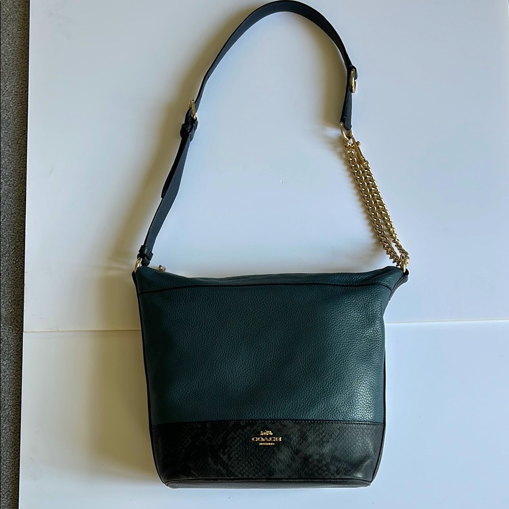 Coach Teal Cross-body Convertible Pocketbook